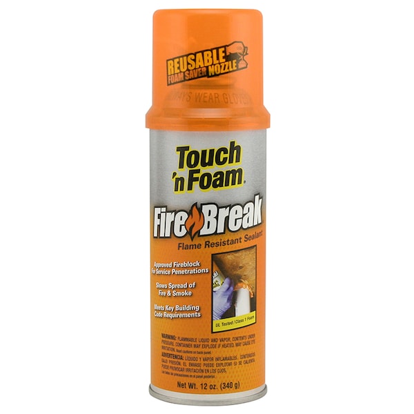 Fire Barrier Spray Foam Sealant, Aerosol Can, Orange